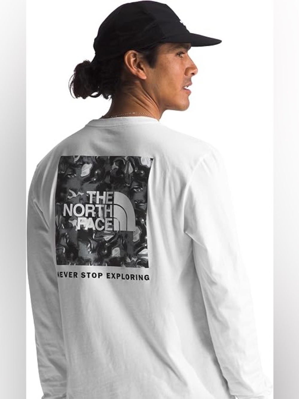 The North Face NSE Tee White Long-Sleeve Logo Back Graphic Tee